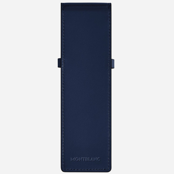 Back view of the Montblanc Meisterstück Ink Blue Leather Envelope 2-Pen Pouch.
