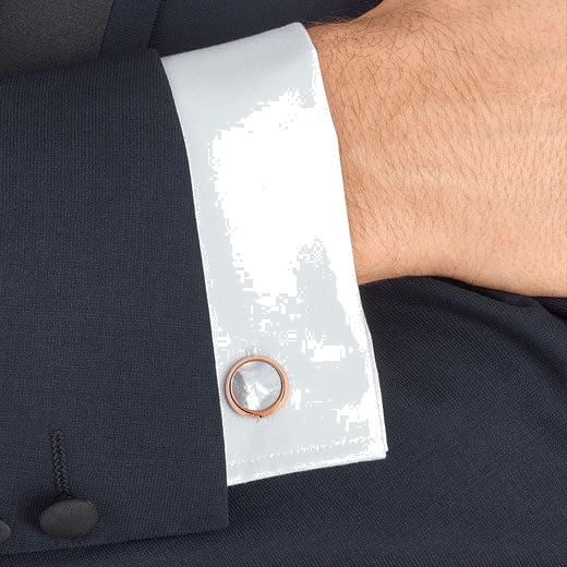 This pair of Montblanc cufflinks go great with a white shirt.