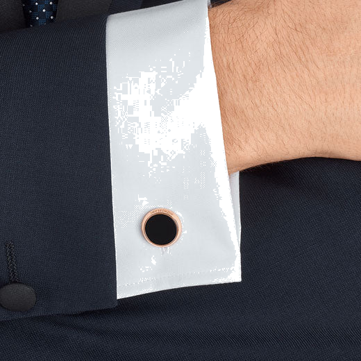 This pair of Montblanc cufflinks go great with a white shirt.