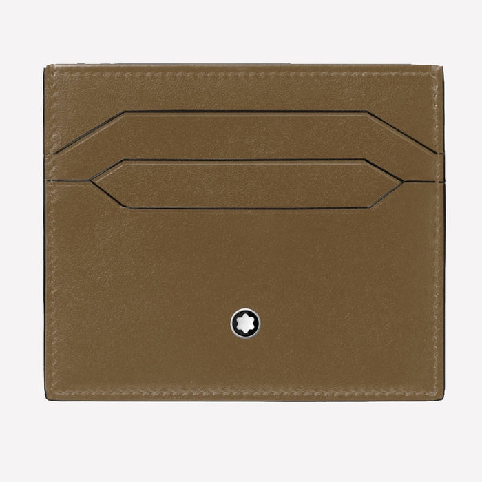 This Montblanc leather card holder comes in a Sand colour with the logo on the front.