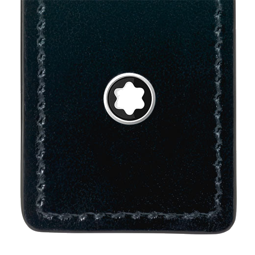 This Meisterstück Sfumato British Green Single Pen Pouch by Montblanc has been embellished with the snowcap emblem on the front.