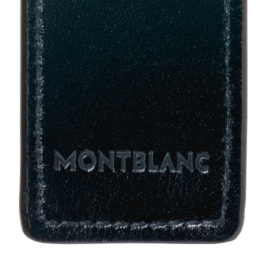 Montblanc's Meisterstück Sfumato British Green Single Pen Pouch has been crafted out of cowhide leather that has a shine on the surface.