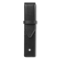 Montblanc's Meisterstück Single Black Leather Pen Pouch has the snowcap emblem on the front.