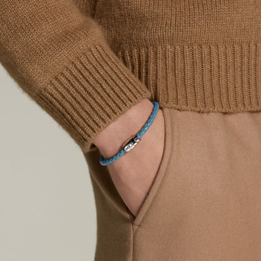 montblanc steel 3 rings smoky blue bracelet1
