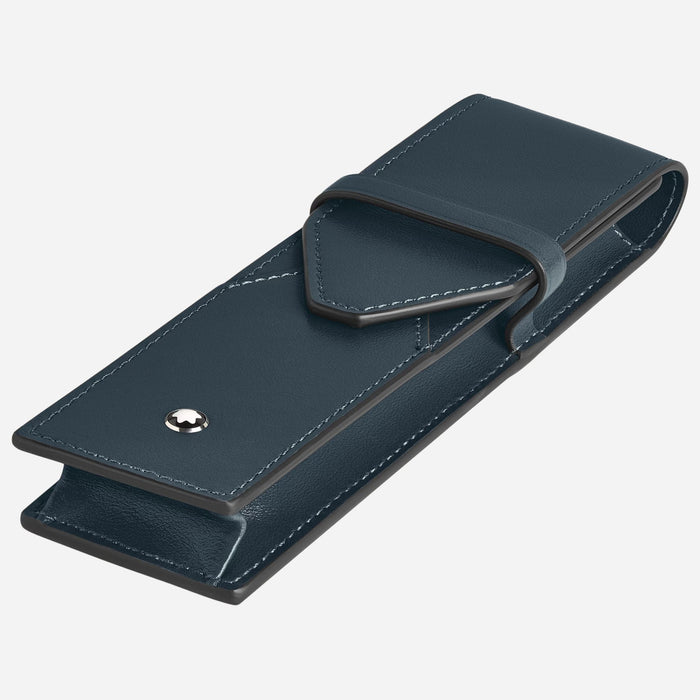 Side view of the Meisterstück Velvet Blue Envelope 2-Pen Pouch.