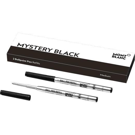 Montblanc medium mystery black ballpoint refill.
