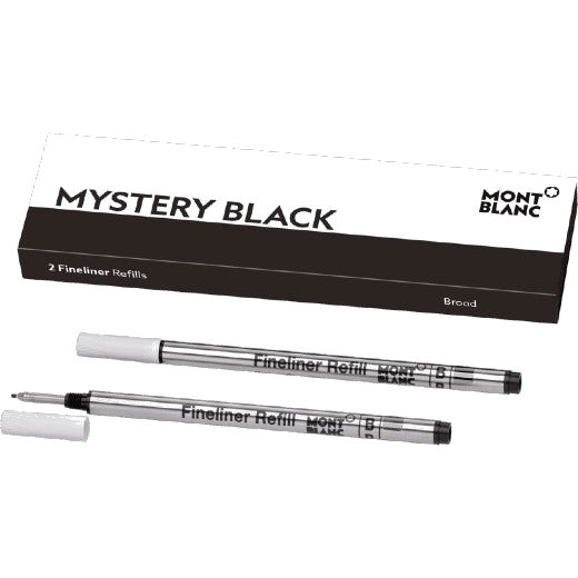 Montblanc broad black pack of 2 fineliner refills.