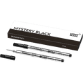 Montblanc classique pack of 2 fine black rollerball refills.