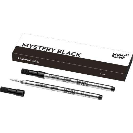 Montblanc classique pack of 2 fine black rollerball refills.