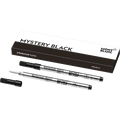 Box of 2 official Montblanc Mystery Black rollerball refills.