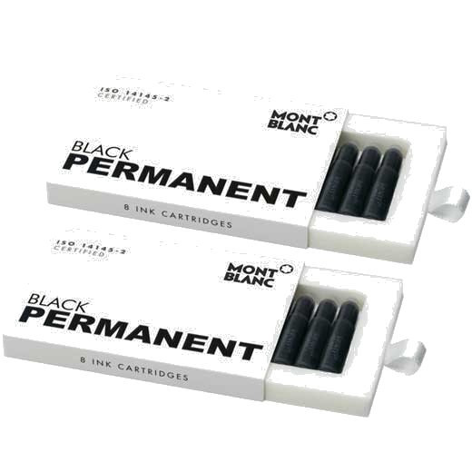 These are the Montblanc Permanent Black Ink Cartridges.