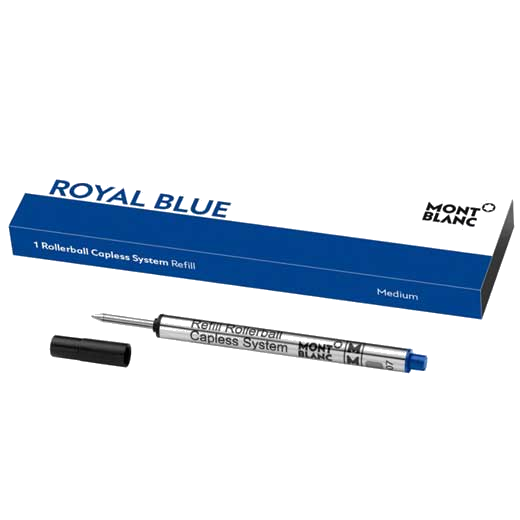 These are the Montblanc Royal Blue Capless Rollerball Refill (M).