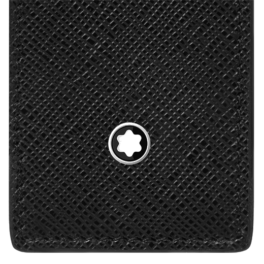 Sartorial 2 Pen Pouch Black Saffiano Leather By Montblanc With snowcap Emblem.