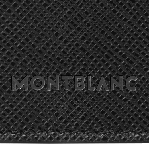 Sartorial 2 Pen Pouch Black Saffiano Leather with Embossed Montblanc Logo.