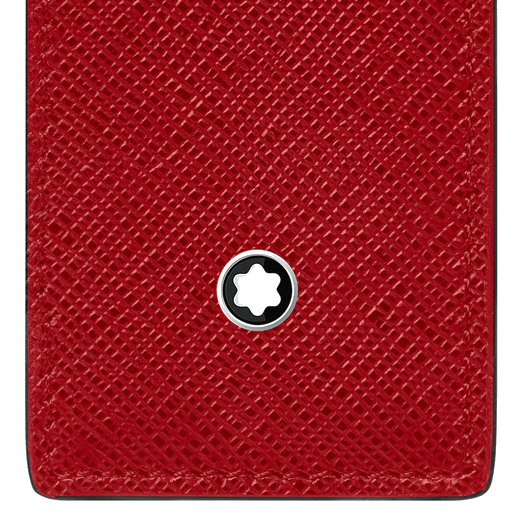 Montblanc Sartorial 2 Pen Pouch In Red Leather With Emblem And Leather Strap