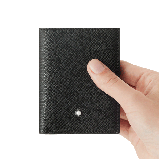Sartorial 4CC Mini Wallet in Black Saffiano Print Leather By Montblanc