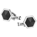 The Montblanc hexagonal black onyx cufflinks.