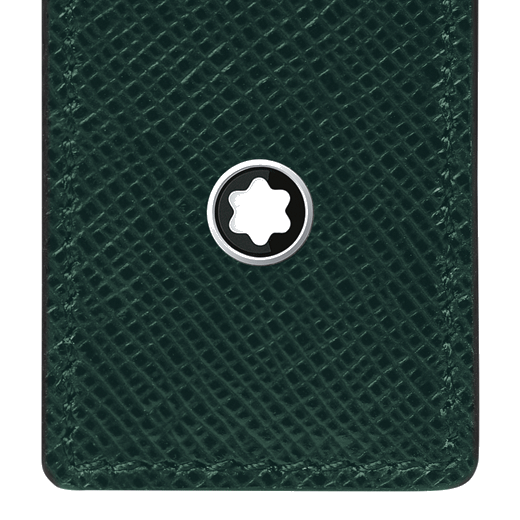 This Sartorial British Green 1 Pen Pouch by Montblanc has the brand name blind embossed on the rear.