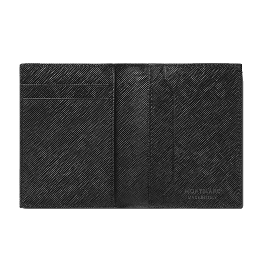 Sartorial Business Card Holder 4CC Black Saffiano Leather By Montblanc With Embossed Logo