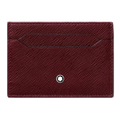 Montblanc's Sartorial Cassis Leather Card Holder 5CC is made out of full grain cowhide leather with a texture on the surface.