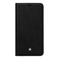 Montblanc's Sartorial Flipside Case For Apple iPhone XS Max is made with cowhide leather with the saffiano texture.
