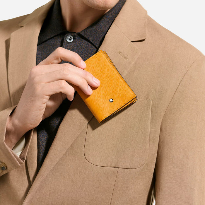 The Sartorial Saffron Leather 4CC Card Holder by Montblanc.
