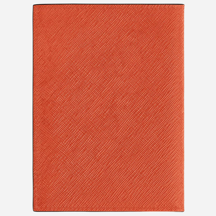 Back view of the Montblanc Sartorial Tangerine Leather Passport Holder.