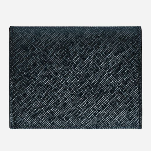 Back view of the Sartorial Tweed Blue Leather Coin Case.