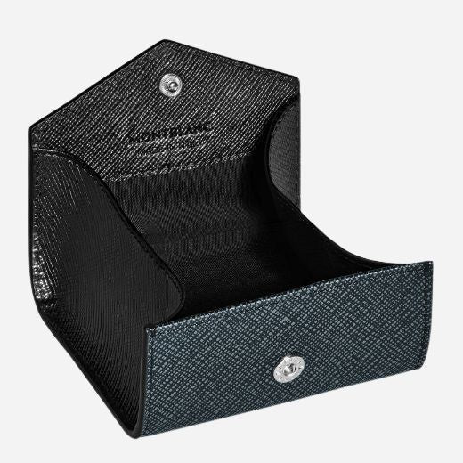 Inside the Sartorial Tweed Blue Leather Coin Case.