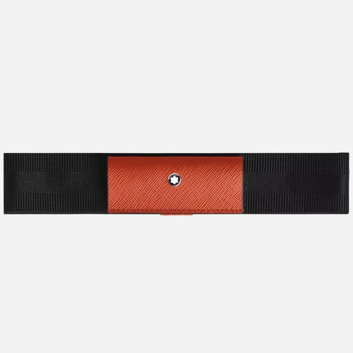 The Tangerine Sartorial Leather 1-Pen Loop with Elastic Strap by Montblanc.