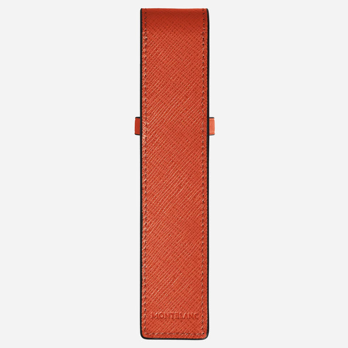 Back view of the Tangerine Sartorial Leather Envelope 1-Pen Pouch.