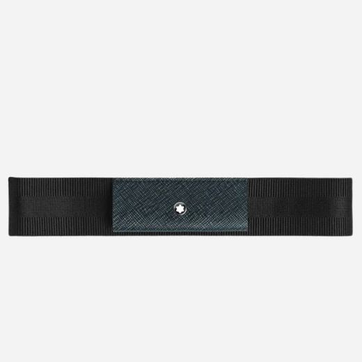 The Tweed Blue Sartorial Leather 1-Pen Loop with Elastic Strap by Montblanc.
