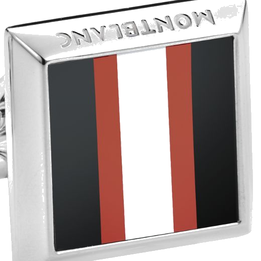 Montblanc's Urban Spirit Racing Stripe Cufflinks have a fixed back with the snowcap emblem on each end.