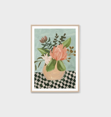 Native Vase Sage Print 62x87