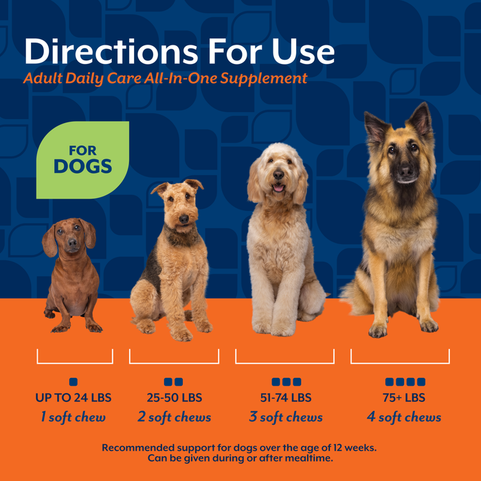 NaturVet Adult Daily Care All-In-One Supplement for Dogs, 10-In-1 Support, Hickory Smoked Bacon Flavor, 60 Count