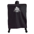 Pit Boss Navigator Vertical Wood Pellet Smoker BBQ Cover, black cover with white pit boss logo