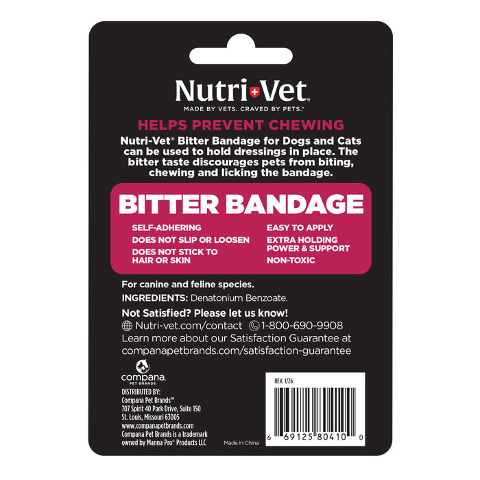 Nutri-Vet Bitter Bandage for Dogs and Cats, 2 inches