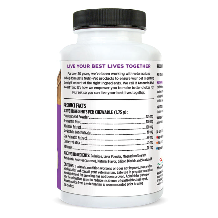 Nutri-Vet Bladder Control Supplement for Dogs, 90 Chewable Tablets