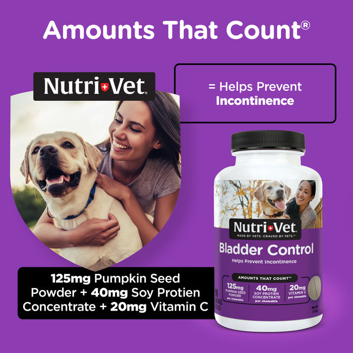 Nutri-Vet Bladder Control Supplement for Dogs, 90 Chewable Tablets