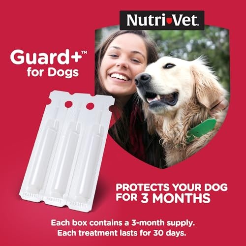 Nutri-Vet Guard+ for Dogs - Flea & Tick Prevention Treatment for Dogs 45-88 Lbs., 3 pack