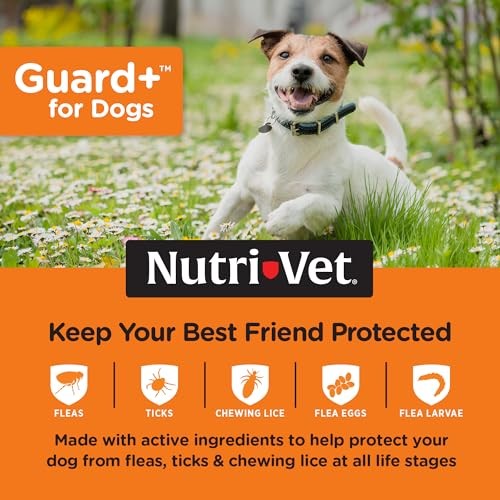 Nutri-Vet Guard+ for Dogs - Flea & Tick Prevention Treatment for Dogs 5-22 Lbs, 3 pack