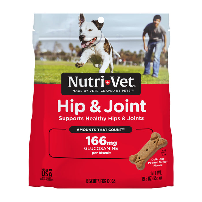 Nutri-Vet Hip & Joint Biscuits for Dogs, 166mg Glucosamine, 19.5 oz