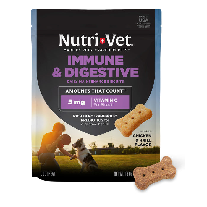 Nutri-Vet Immune & Digestive Health Biscuits for Dogs, 16 oz