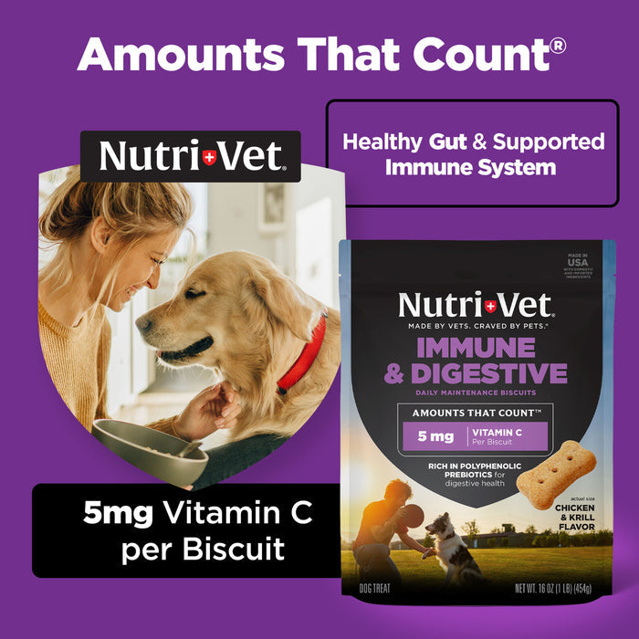Nutri-Vet Immune & Digestive Health Biscuits for Dogs, 16 oz