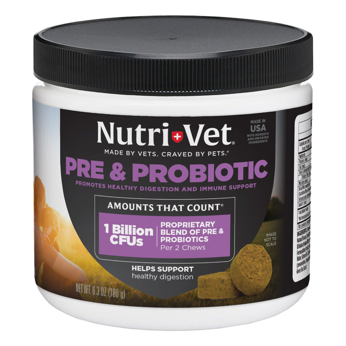 Nutri-Vet Pre and Probiotic Soft Chews for Dogs, 120 Soft Chews
