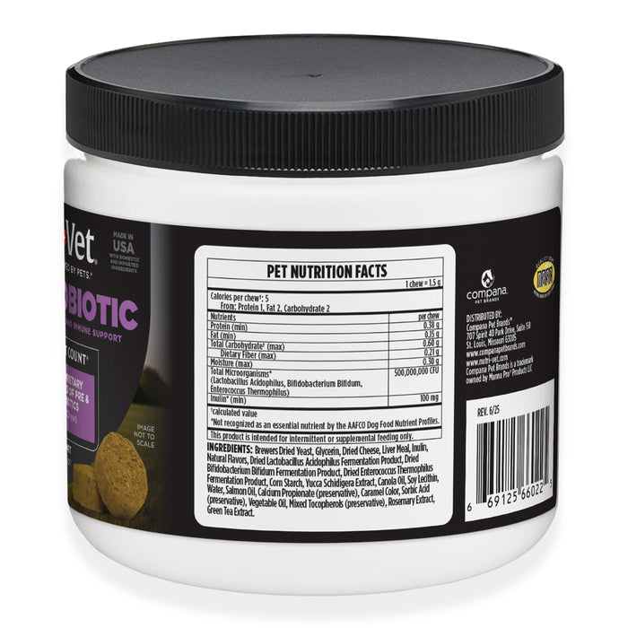 Nutri-Vet Pre and Probiotic Soft Chews for Dogs, 120 Soft Chews