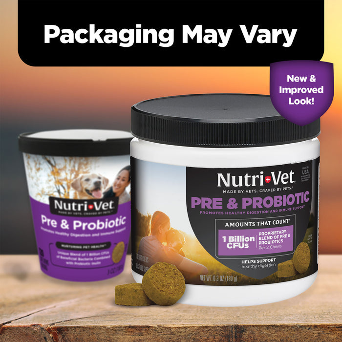 Nutri-Vet Pre and Probiotic Soft Chews for Dogs, 120 Soft Chews