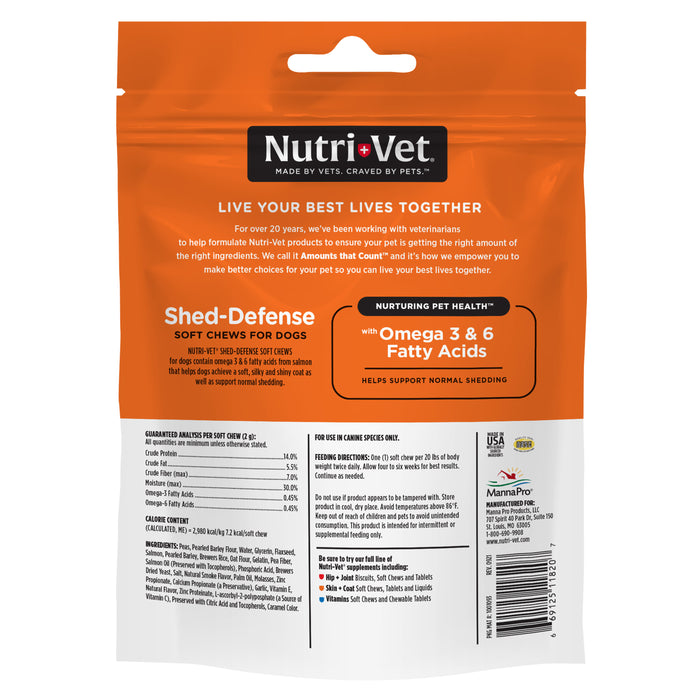 Nutri-Vet Shed Defense Soft Chews for Dogs, 60 Soft Chews