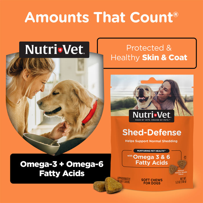 Nutri-Vet Shed Defense Soft Chews for Dogs, 60 Soft Chews