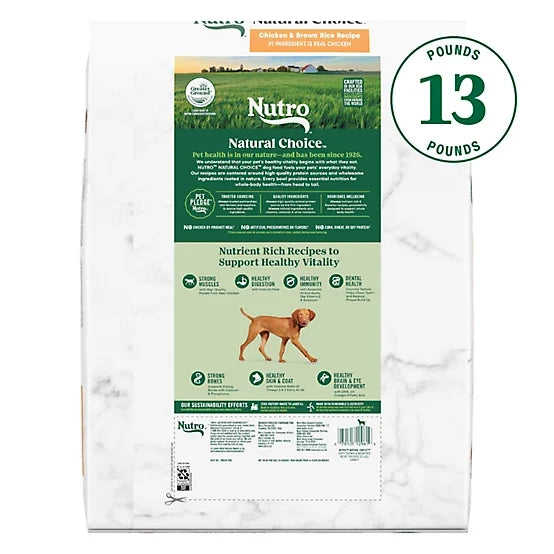 Nutro Natural Choice Large Breed Puppy Farm-Raised Chicken, Brown Rice and Sweet Potato Recipe Dry Dog Food, 13lb
